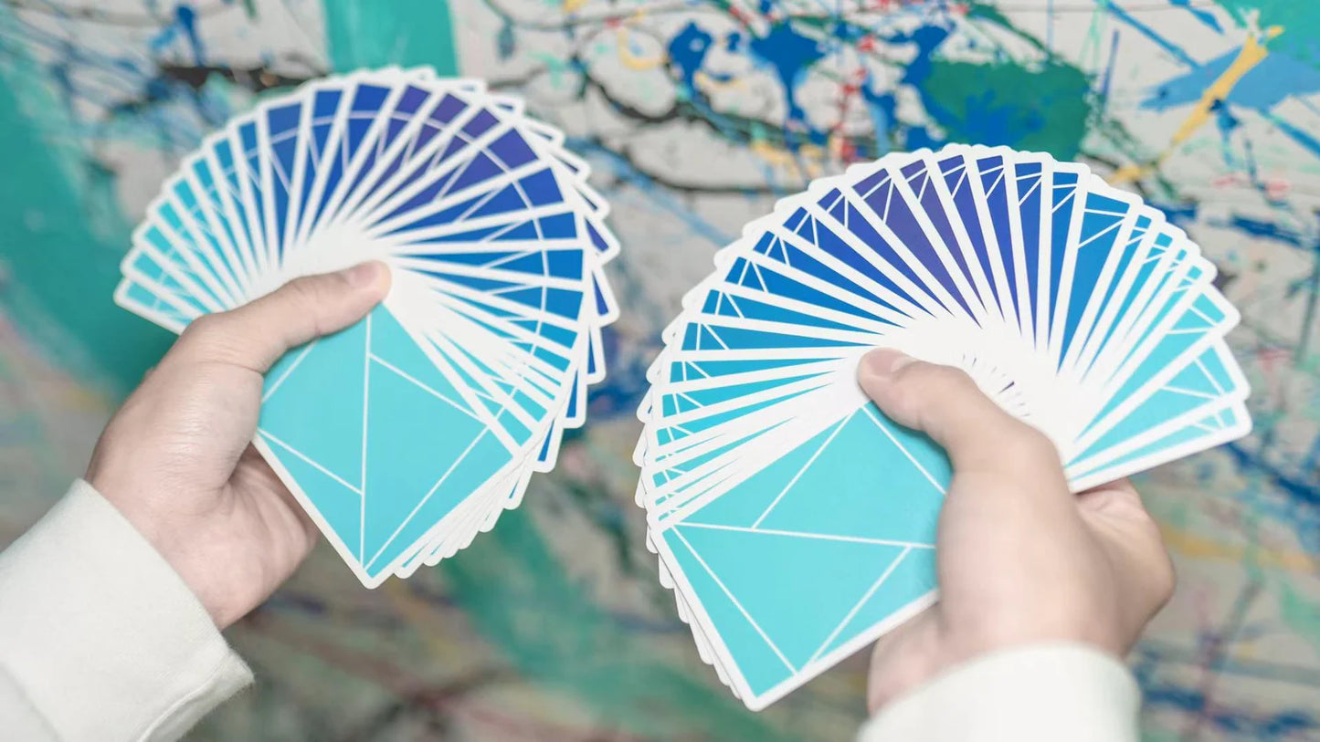 Cartes à jouer souples à dégradé de bleu par TCC