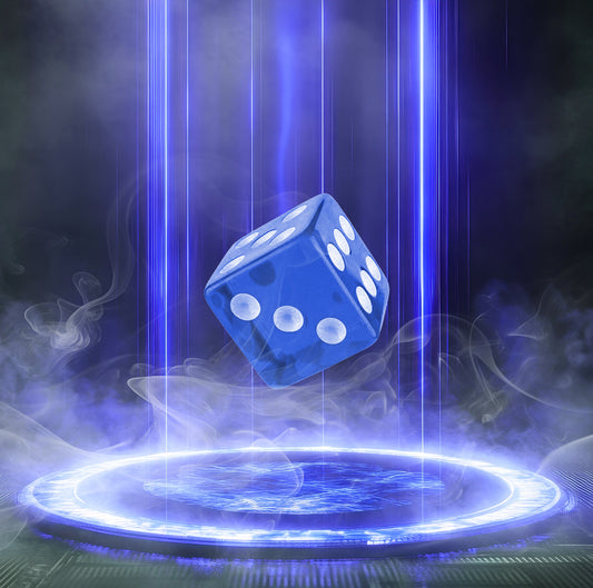 Blue Acrylic Clear Square-Corner Dice (16mm)