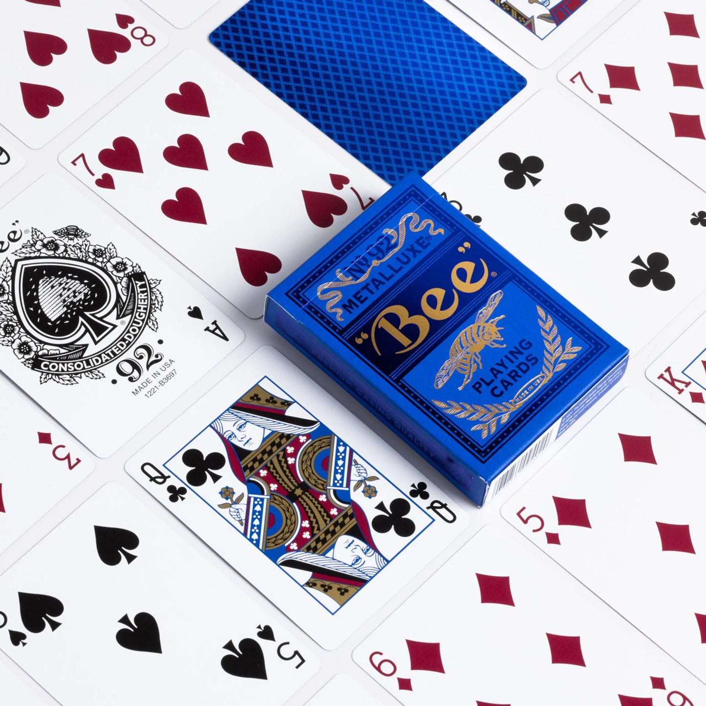 Bee (Blue) MetalLuxe Playing Cards by US Playing Card