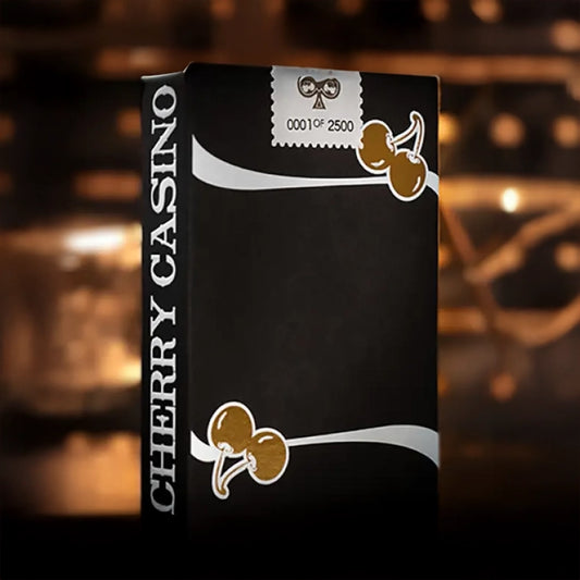 Limited Edition Cherry Casino (Monte Carlo Black and Gold) Numbered Seals Playing Cards