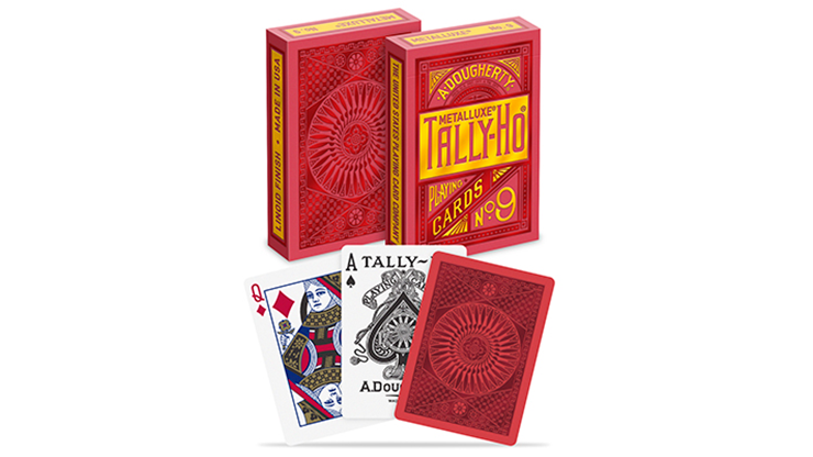 Tally Ho Red (Circle) MetalLuxe Playing Cards