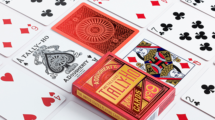 Tally Ho Red (Circle) MetalLuxe Playing Cards