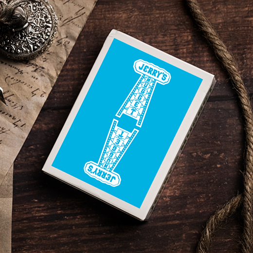 Jerry's Nugget (Icey Blue) Marked Monotone Playing Cards