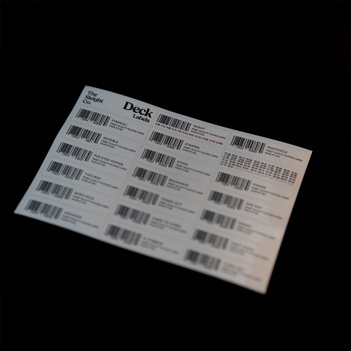 Deck Labels by The Sleight Co