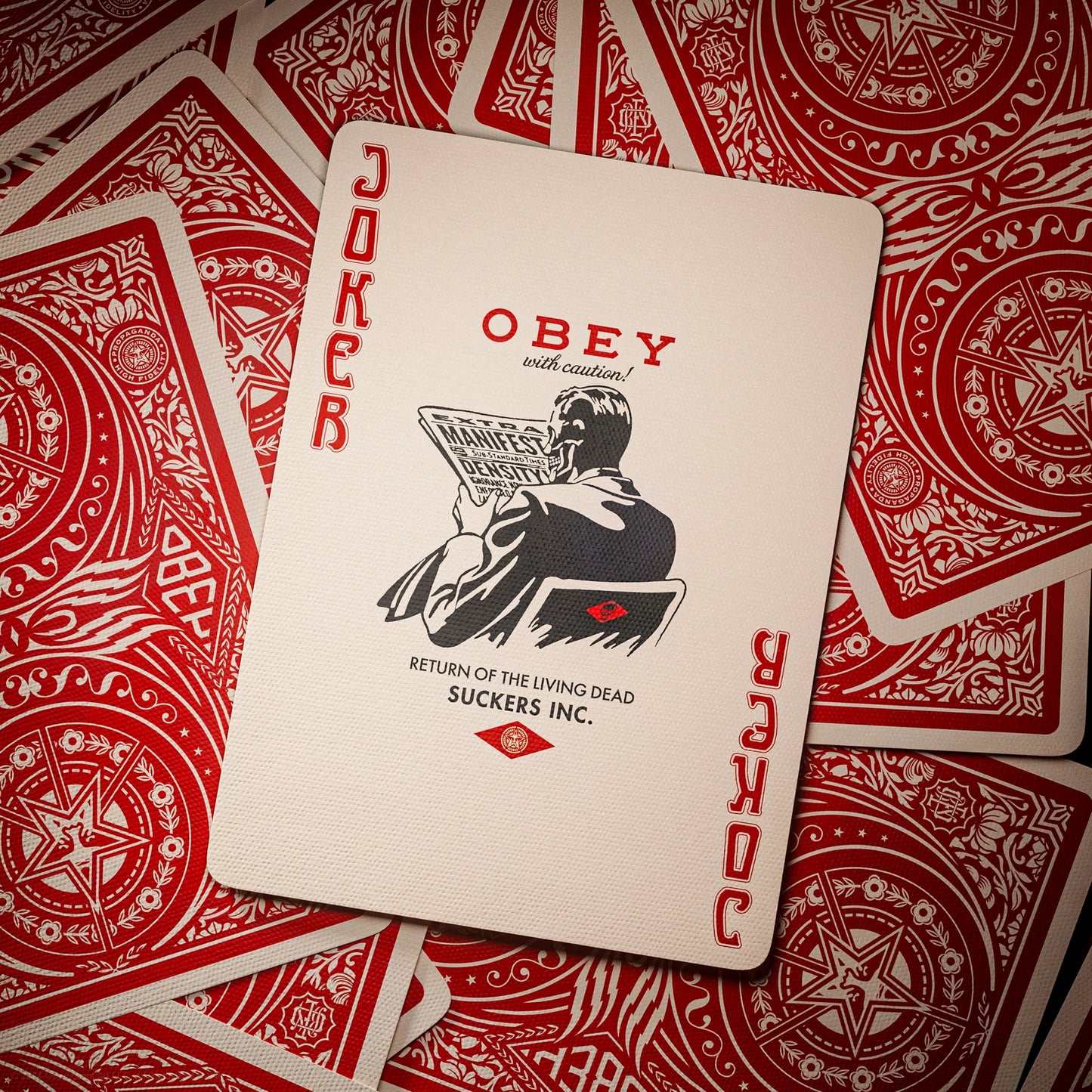 Obey Red Edition Playing Cards by theory11