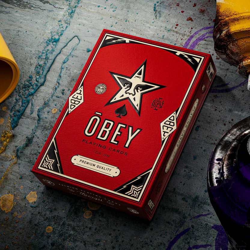Obey Red Edition Playing Cards by theory11
