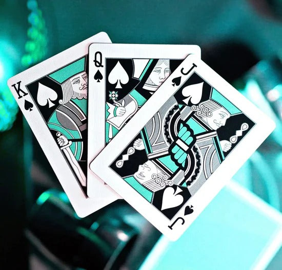 NOC3000X3 : Silver/Teal (Species X) Limited Edition Playing Cards By NOC
