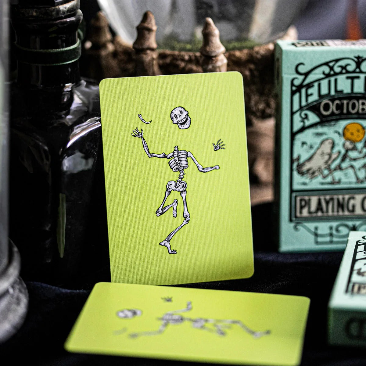 Fulton's October UV Glow Green Edition Playing Cards