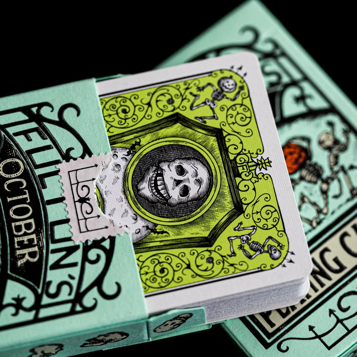 Fulton's October UV Glow Green Edition Playing Cards