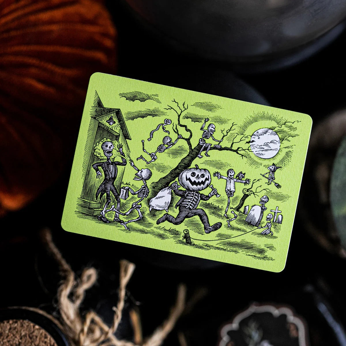 Fulton's October UV Glow Green Edition Playing Cards