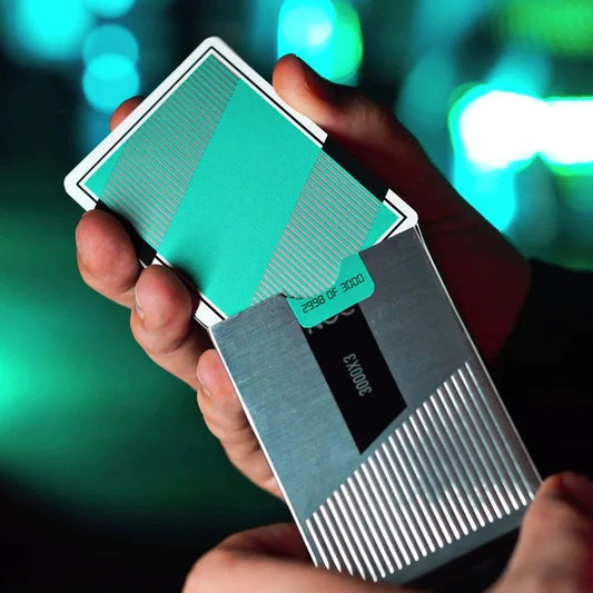 NOC3000X3 : Silver/Teal (Species X) Limited Edition Playing Cards By NOC