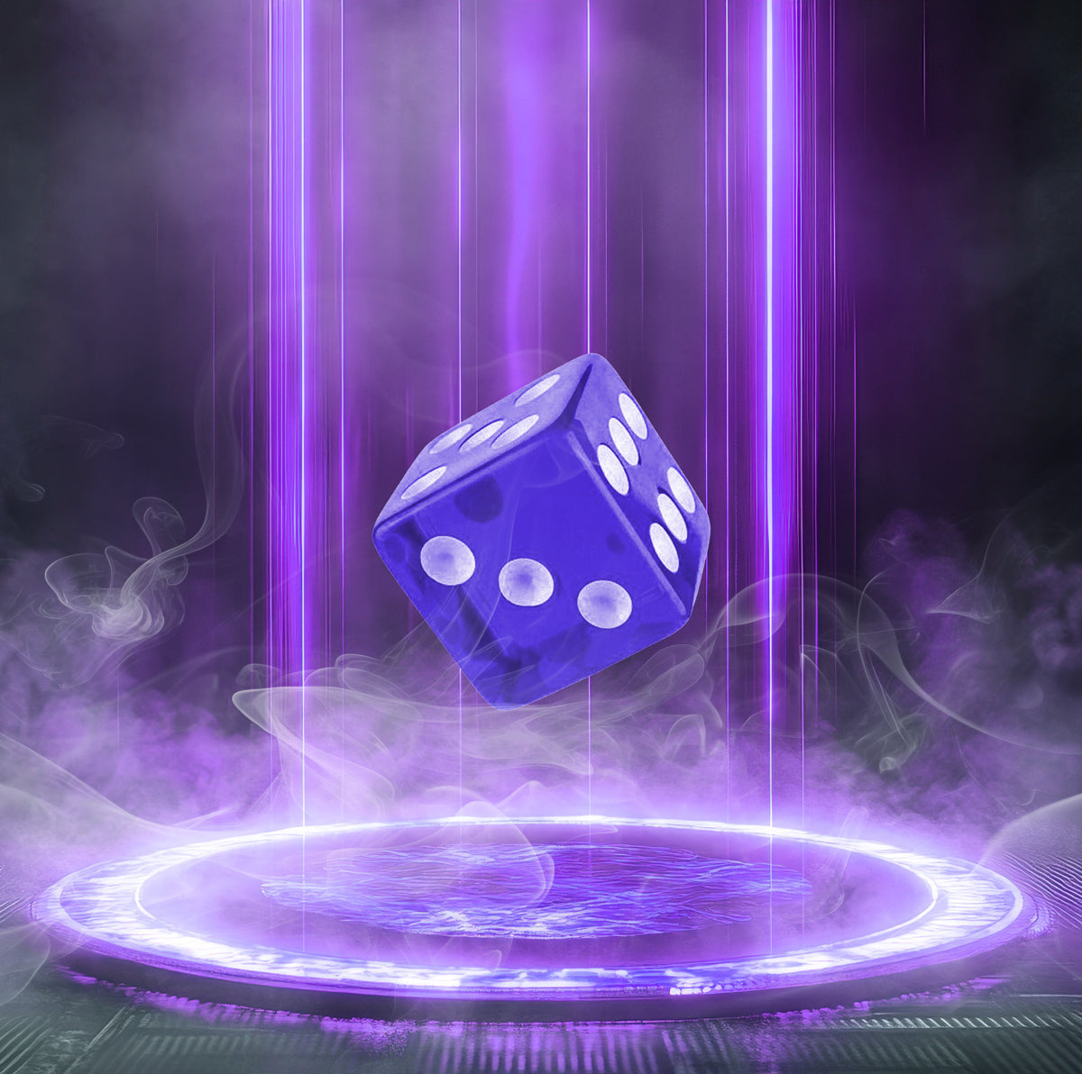 Dés carrés transparents en acrylique violet (16mm)