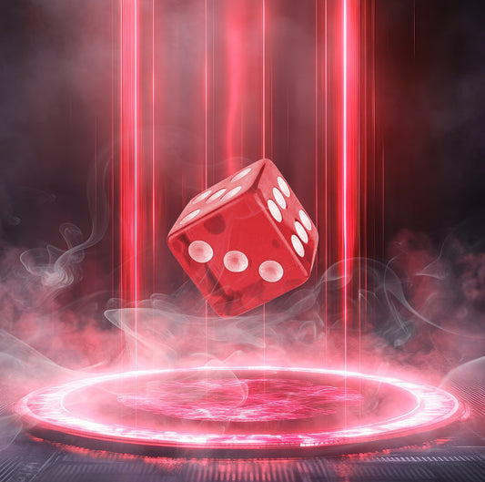 Red Acrylic Clear Square-Corner Dice (16mm)